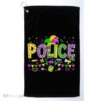 Funny Police Lover Mardi Gras Carnival Party Cool Gift Golf Towel thumb 0