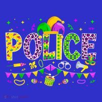 Funny Police Lover Mardi Gras Carnival Party Cool Gift Long Sleeve Shirt thumb 2