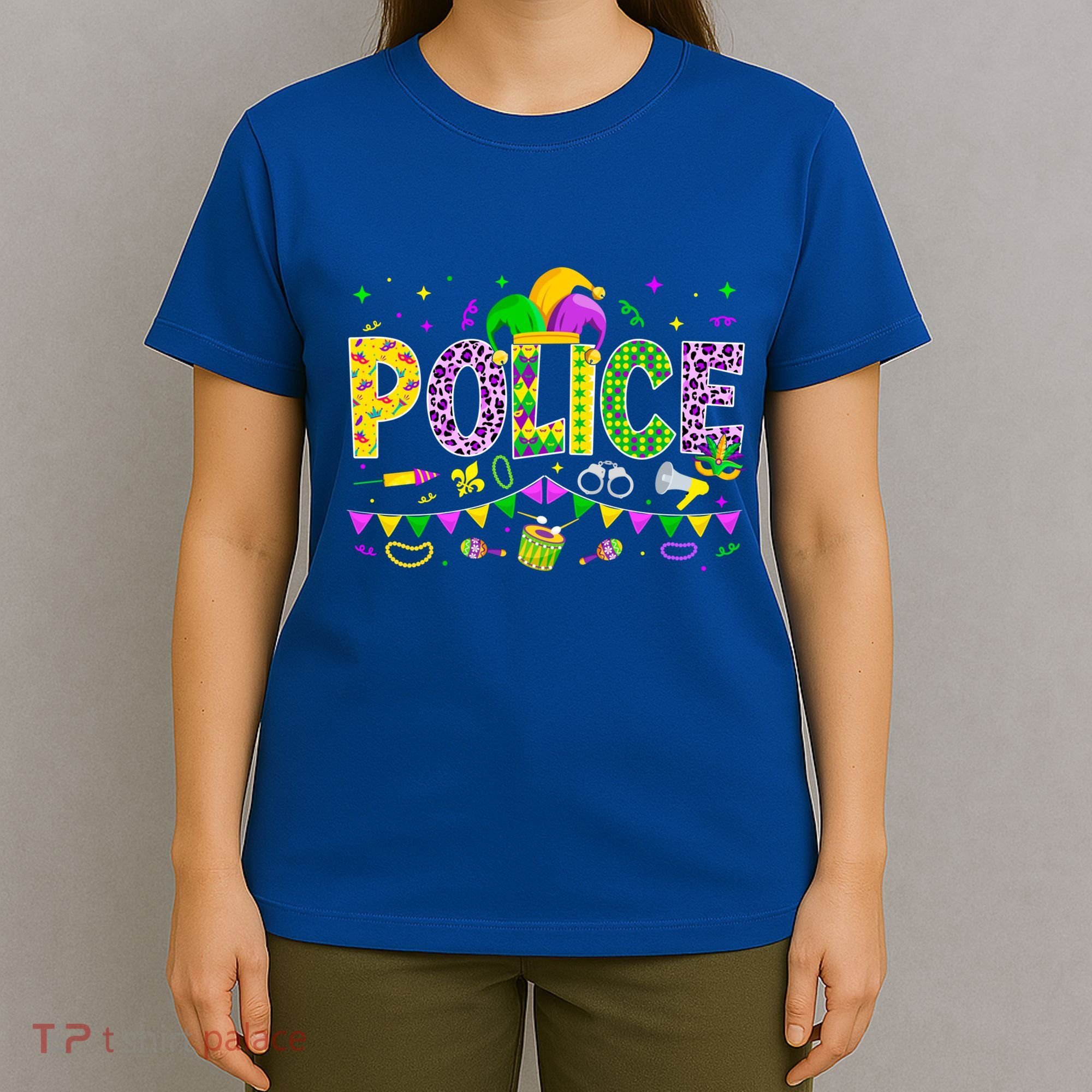 Funny Police Lover Mardi Gras Carnival Party Cool Gift T-Shirt