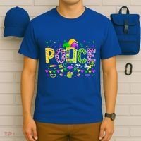 Funny Police Lover Mardi Gras Carnival Party Cool Gift T-Shirt thumb 6