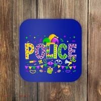 Funny Police Lover Mardi Gras Carnival Party Cool Gift Coaster thumb 0