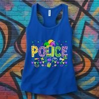 Funny Police Lover Mardi Gras Carnival Party Cool Gift Women's Tank Top thumb 3