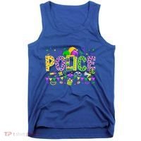 Funny Police Lover Mardi Gras Carnival Party Cool Gift Tank Top thumb 0