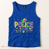 Funny Police Lover Mardi Gras Carnival Party Cool Gift Tank Top thumb 2