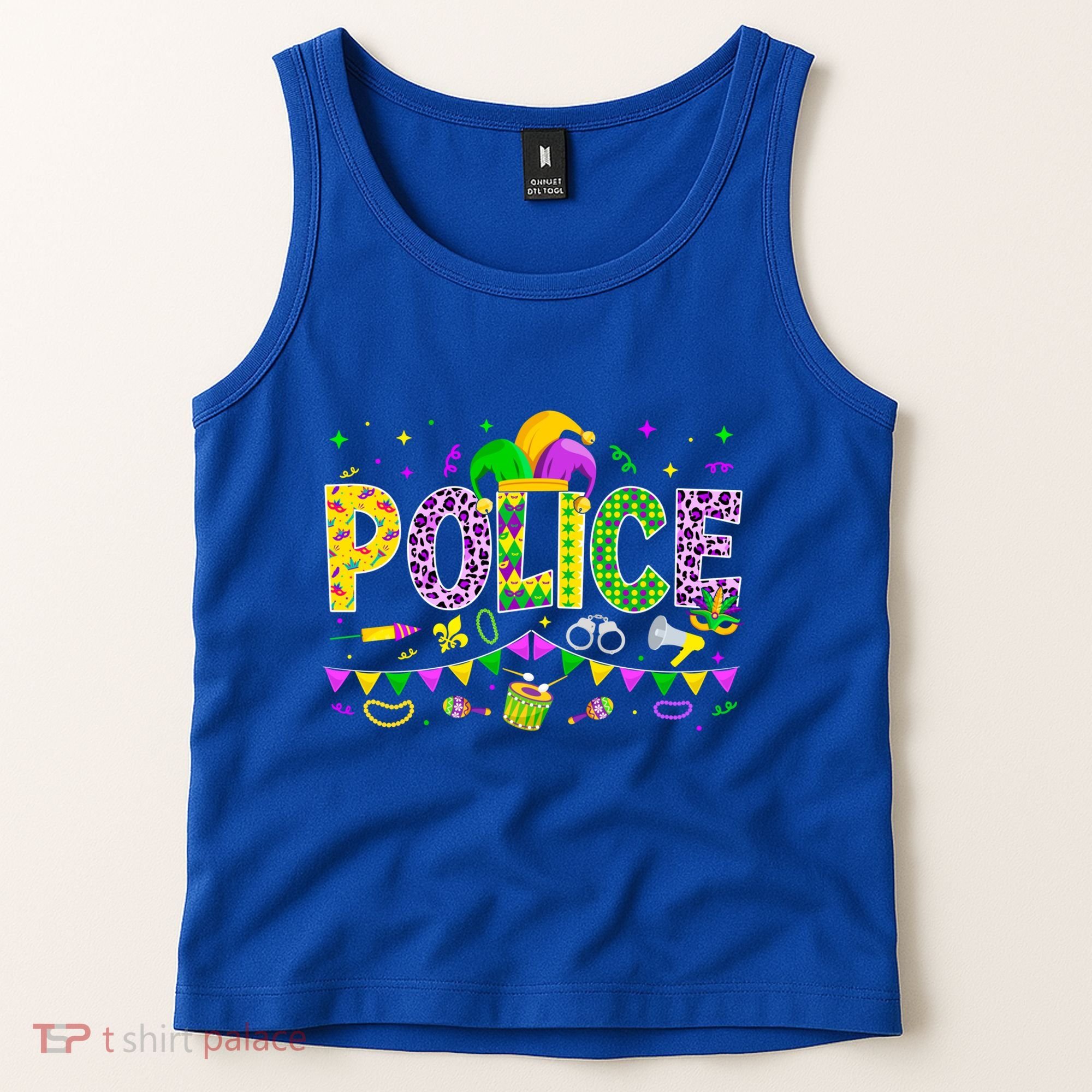Funny Police Lover Mardi Gras Carnival Party Cool Gift Tank Top