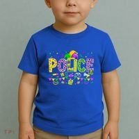 Funny Police Lover Mardi Gras Carnival Party Cool Gift Toddler T-Shirt thumb 2