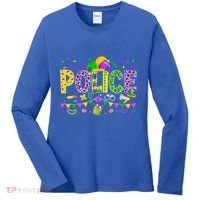 Funny Police Lover Mardi Gras Carnival Party Cool Gift Women's Long Sleeve Shirt thumb 0