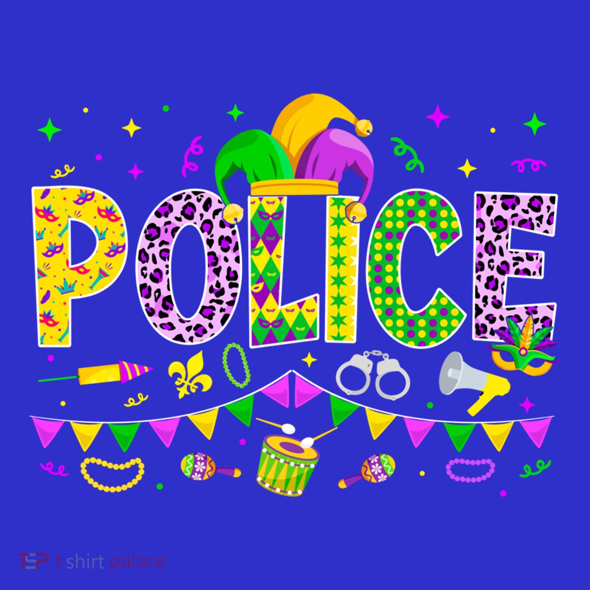 Funny Police Lover Mardi Gras Carnival Party Cool Gift Women's T-Shirt