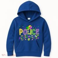 Funny Police Lover Mardi Gras Carnival Party Cool Gift Kids Hoodie thumb 0