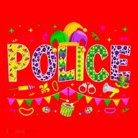 Funny Police Lover Mardi Gras Carnival Party Cool Gift Santa Hat thumb 1