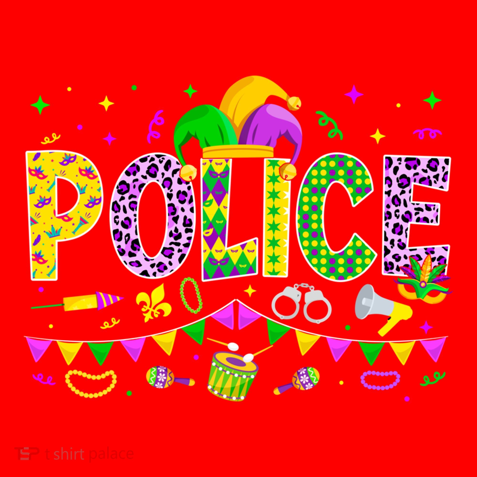 Funny Police Lover Mardi Gras Carnival Party Cool Gift Santa Hat
