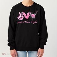 Funny Peace Love Golf Player Sport Lovers Women's Sweatshirt thumb 0