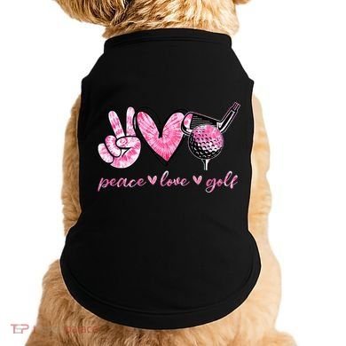 Funny Peace Love Golf Player Sport Lovers Doggie Tank