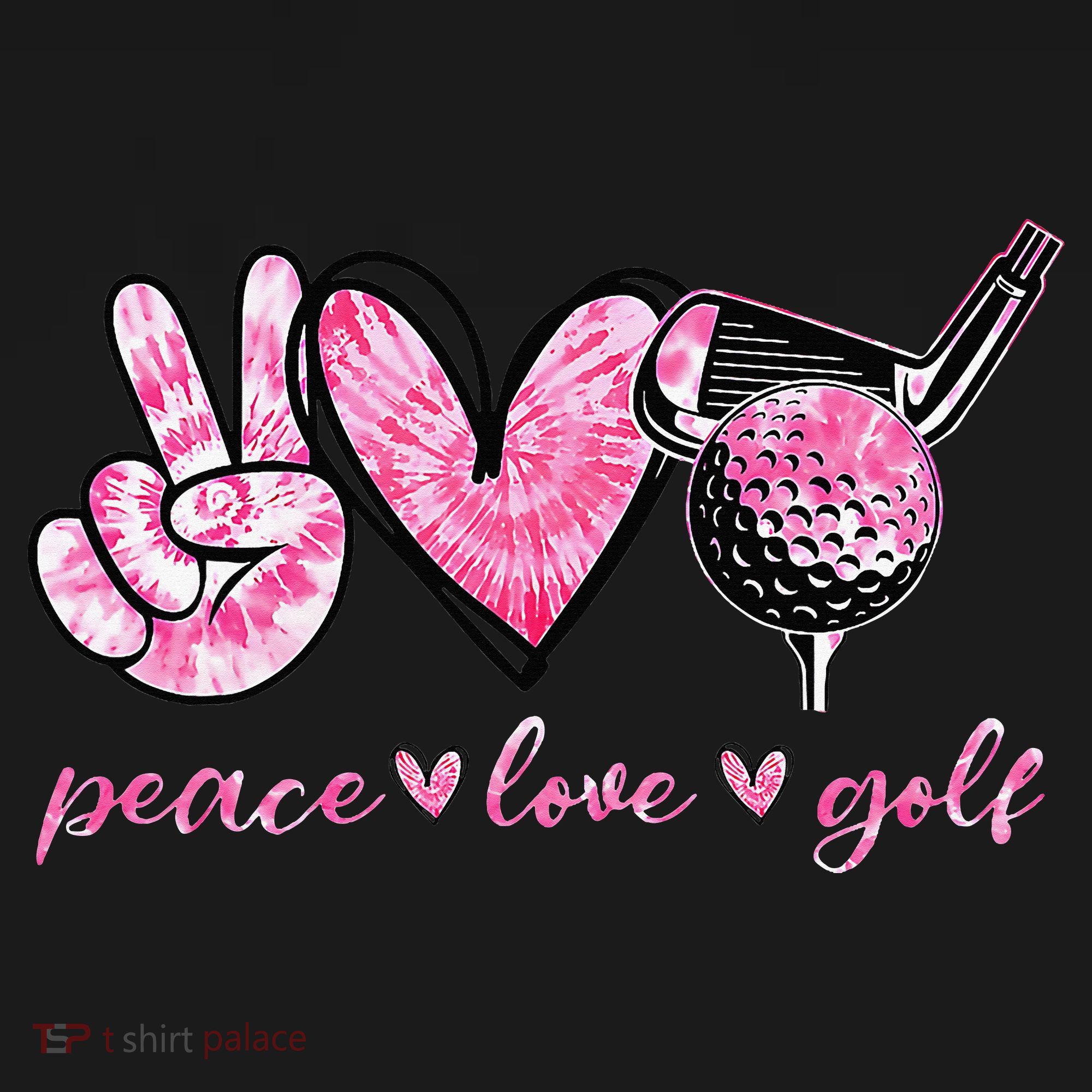 Funny Peace Love Golf Player Sport Lovers USA-Made Doggie Bandana