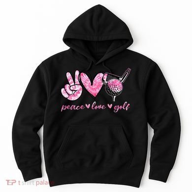 Funny Peace Love Golf Player Sport Lovers Hoodie