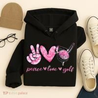 Funny Peace Love Golf Player Sport Lovers Hoodie thumb 4