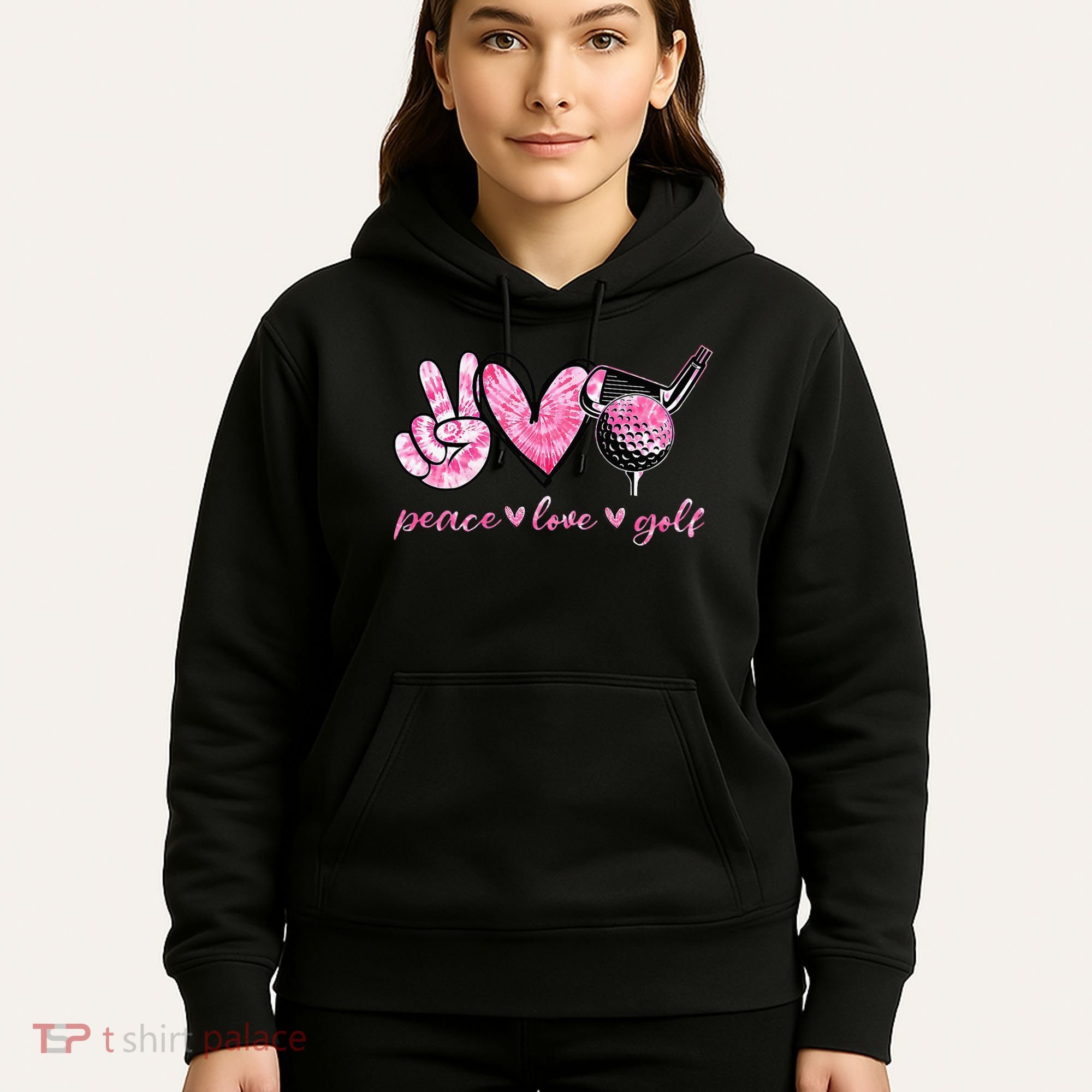 Funny Peace Love Golf Player Sport Lovers Hoodie