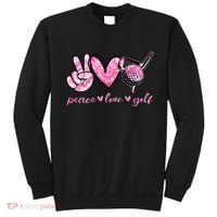 Funny Peace Love Golf Player Sport Lovers Sweatshirt thumb 0