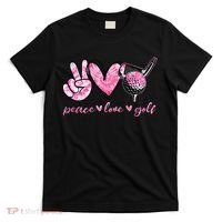 Funny Peace Love Golf Player Sport Lovers T-Shirt thumb 0