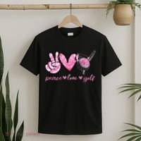 Funny Peace Love Golf Player Sport Lovers T-Shirt thumb 2