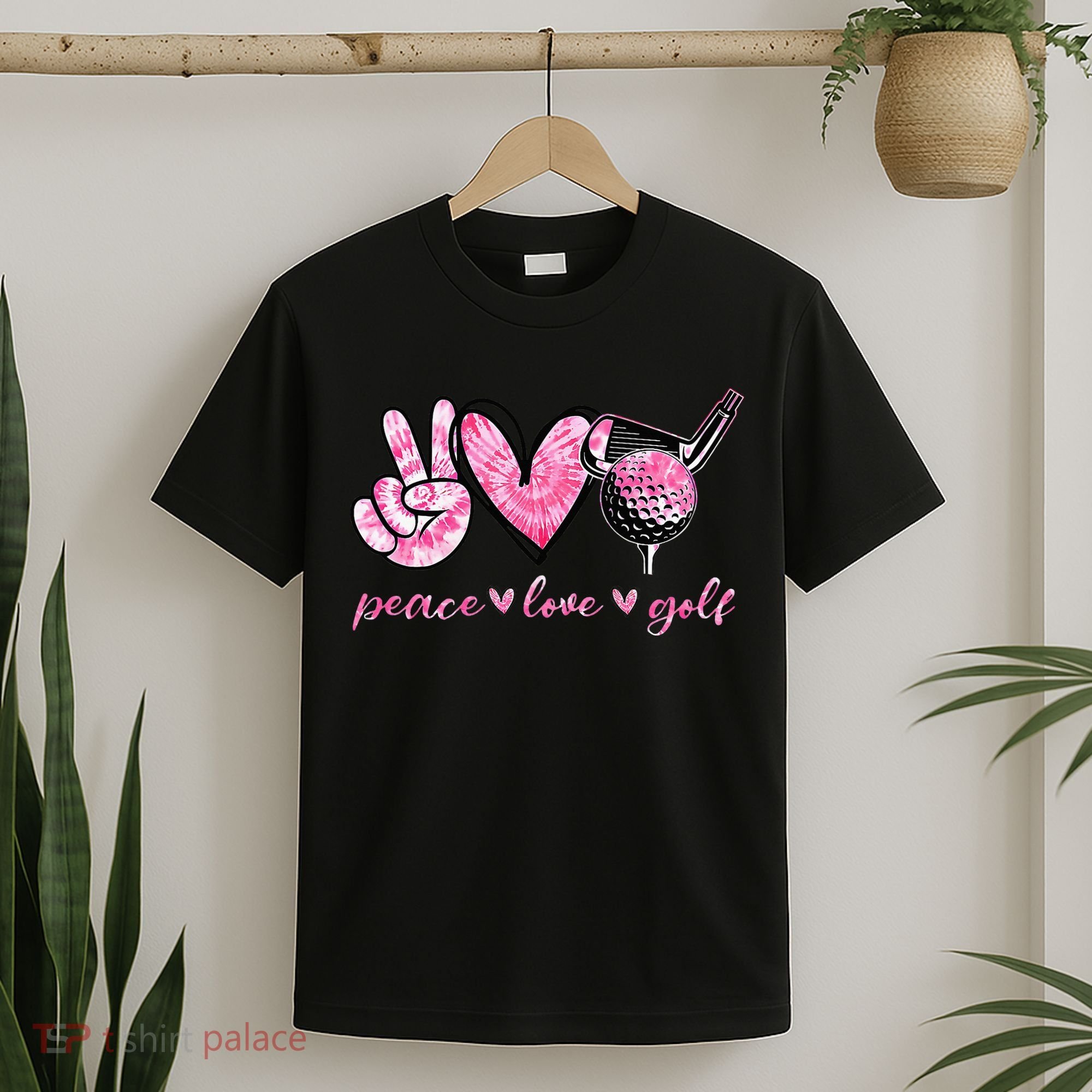 Funny Peace Love Golf Player Sport Lovers T-Shirt