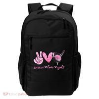 Funny Peace Love Golf Player Sport Lovers Backpack thumb 0