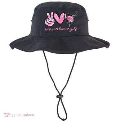 Funny Peace Love Golf Player Sport Lovers Bucket Hat