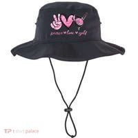 Funny Peace Love Golf Player Sport Lovers Bucket Hat thumb 0