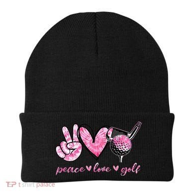 Funny Peace Love Golf Player Sport Lovers Beanie
