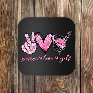 Funny Peace Love Golf Player Sport Lovers Coaster