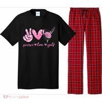 Funny Peace Love Golf Player Sport Lovers Pajama Set thumb 0