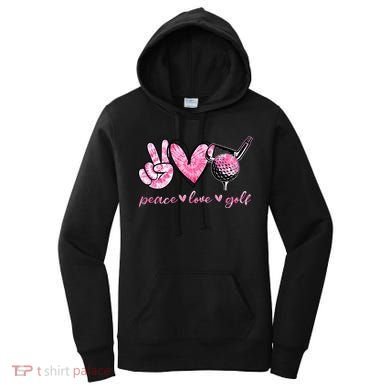 Funny Peace Love Golf Player Sport Lovers Women's Hoodie