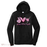 Funny Peace Love Golf Player Sport Lovers Women's Hoodie thumb 0