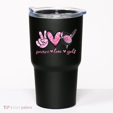 Funny Peace Love Golf Player Sport Lovers Tumbler