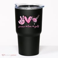 Funny Peace Love Golf Player Sport Lovers Tumbler thumb 0