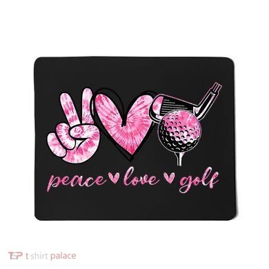 Funny Peace Love Golf Player Sport Lovers Mousepad