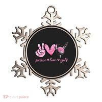 Funny Peace Love Golf Player Sport Lovers Ornament thumb 0