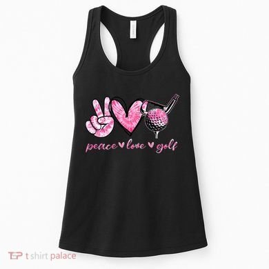 Funny Peace Love Golf Player Sport Lovers Women's Tank Top