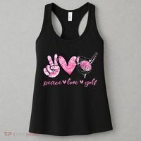 Funny Peace Love Golf Player Sport Lovers Women's Tank Top thumb 3