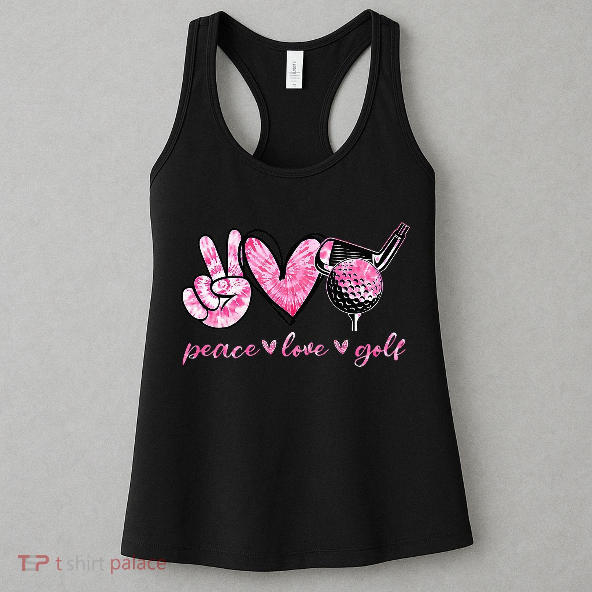 Funny Peace Love Golf Player Sport Lovers Women's Tank Top