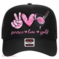 Funny Peace Love Golf Player Sport Lovers Hat thumb 0