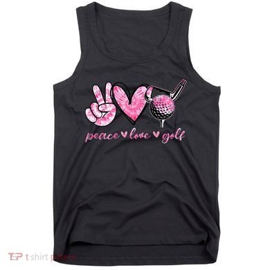 Funny Peace Love Golf Player Sport Lovers Tank Top