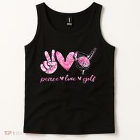 Funny Peace Love Golf Player Sport Lovers Tank Top thumb 2