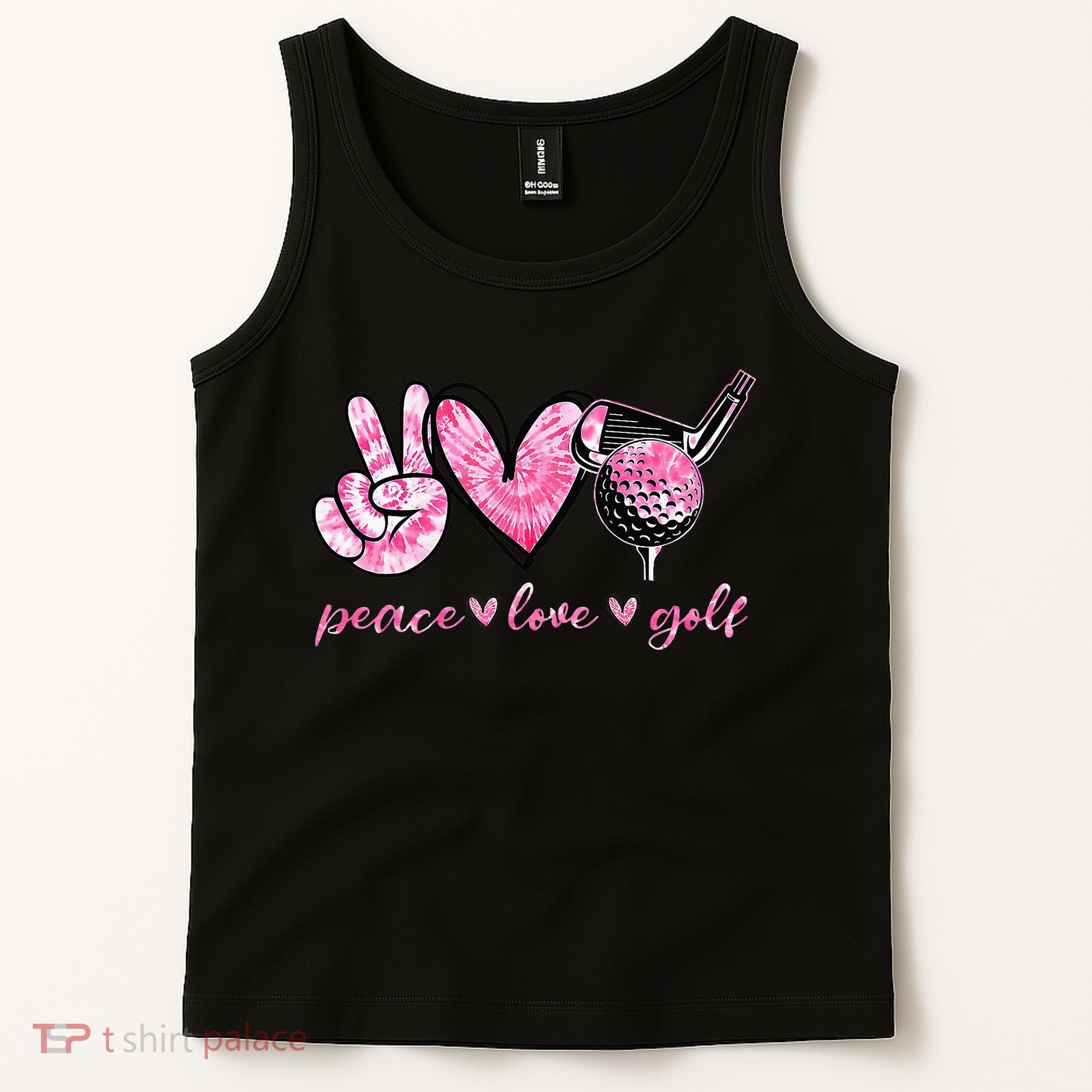 Funny Peace Love Golf Player Sport Lovers Tank Top