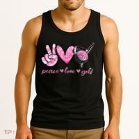 Funny Peace Love Golf Player Sport Lovers Tank Top thumb 3