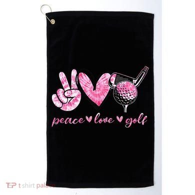 Funny Peace Love Golf Player Sport Lovers Golf Towel