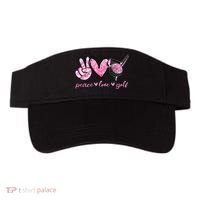 Funny Peace Love Golf Player Sport Lovers Visor thumb 0