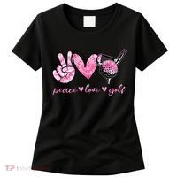 Funny Peace Love Golf Player Sport Lovers Women's T-Shirt thumb 0