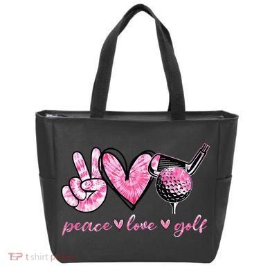 Funny Peace Love Golf Player Sport Lovers Tote Bag