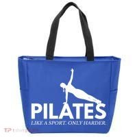 Funny Pilates Like A Sport Only Harder Great Gift Tote Bag thumb 0